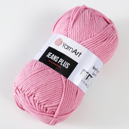 Yarn "Jeans Plus" 55% cotton, 45% acrylic 160m/100g (36 pink)-1