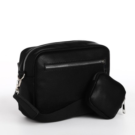 Women's bag over the shoulder Textura, small size, black color-3