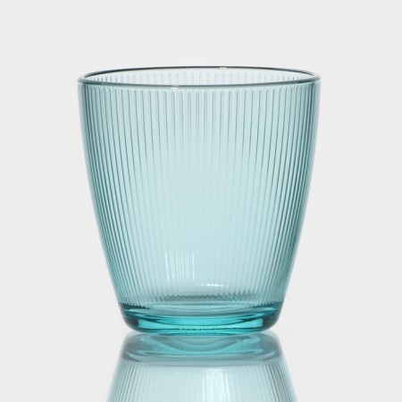 Low glass glass "Concept Straypi", 250 ml, turquoise color