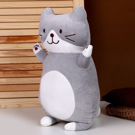 Soft toy "cat", 45 cm, gray color-1