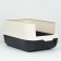 The toilet is closed with a folding top of 36 x 51 x 34 cm, black