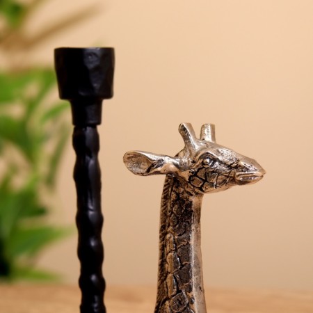 Giraphic candlestick Aluminum 12.5x9.5x26 cm-6