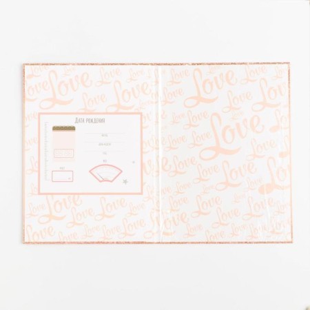 Folder for birth certificate "Pink with sparkles", A4-2