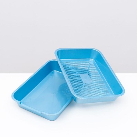 Medium pearl toilet with a mesh of 36 x 26 x 6.5 cm blue-3