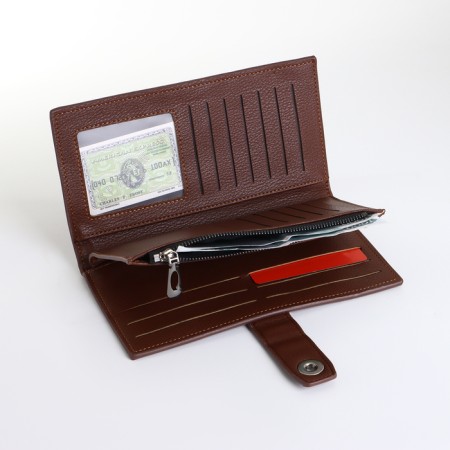 Male purse on a magnet, brown color-7