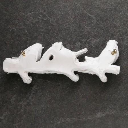 Suspension decor - hanger "twig with three birds" white-4