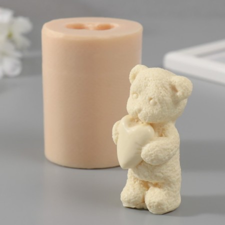 Silicone Mold "Bear with a toy" 4,5x4x7.5 cm mix-3