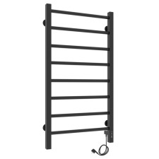 The heated towel electric Laris felly Felia ChKCh8, 400x800 mm, 8 crossbars, right, black.