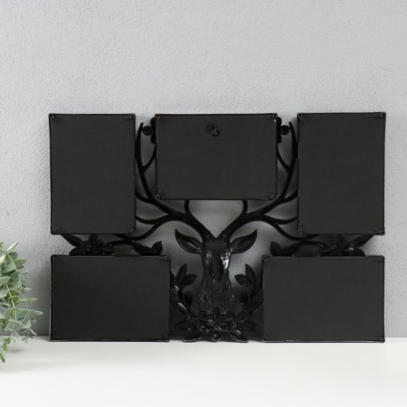 Photo frame plastic in 5 photos 10x15 "Noble deer" Dark silver 48x33x2.5 cm-2