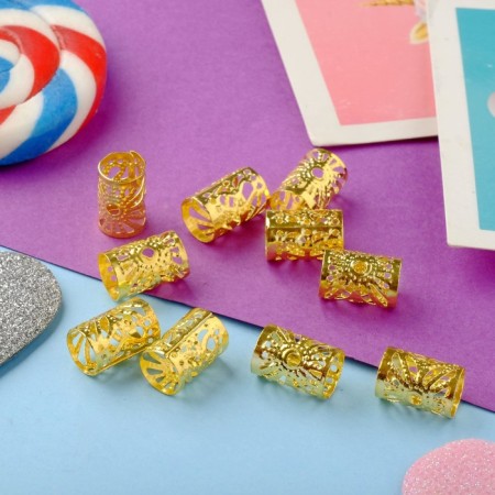 Molly hair cuffs (set 20 pcs) vintage, 0.5x1.5 cm, gold