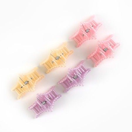Hair crab hairpin "Myu" set, 6 pieces, 2 x 1.5 cm.-3