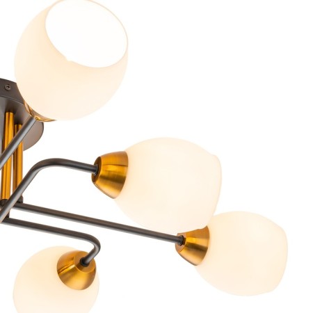Lamp on the ESCADA rod, 1132/8p Black. 8x60W, e27, 800x800x200 mm, black/gold color-2