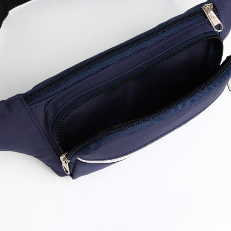 Lightning waist bag, 2 outer pockets, blue color-4