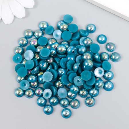 Decor for creativity plastic "Half of beads. Blue gamma" 20 g 0.8x0.8 cm-2