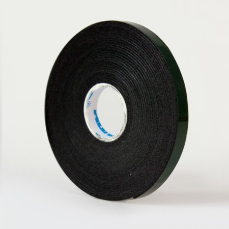 Bilateral tape ABRO BE-8MM-5M, on a foamed basis, heat-resistant, black, 8 mm x 5 m