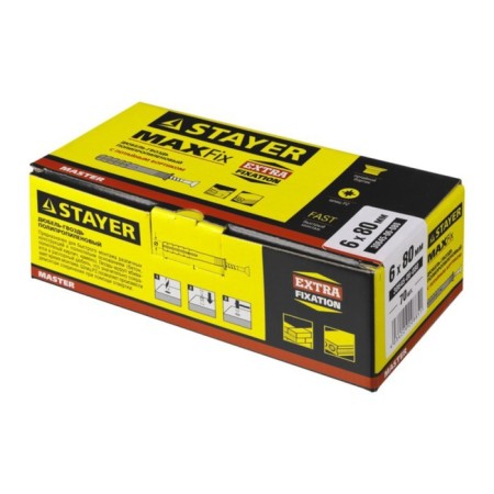 Stayer Master dowel-gvo, spine, polypropylene, secret cuff, 6x80 mm, 70 pcs-3