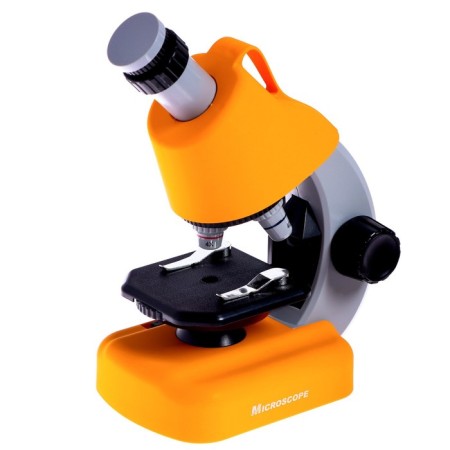 Children's microscope "Young scientist" Frendering x100, x400, x1200, backlight, yellow color-1