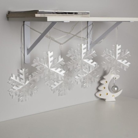 Garland “thread” 2 m with nozzles “Matova Snowflake”, IP20, transparent thread, 36 LED, blue glow, 220 V-2