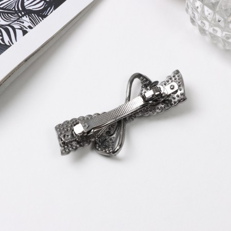 Hair hair clip "Patricia" bow, 7 cm, black-1