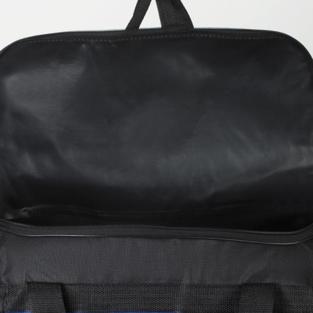 Road bag, 3 parts on lightning, external pocket, long belt, black/blue color-3