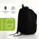 Youth backpack with a zipper, 4 pockets, black/green color