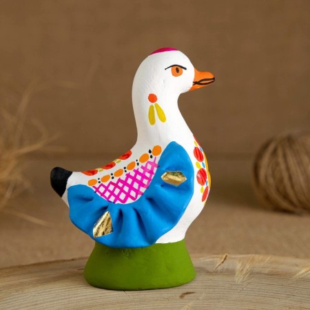 Dymkovo toy "Duck", 10 cm, mix-1
