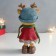 Souvenir of the polystone "deer in a blue hat with a Christmas tree" 8x7.5x18.5 cm