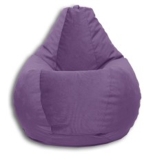 The hand-bag “pear” is positive karate, size XL, diameter 95 cm, height 125 cm, velor, purple color