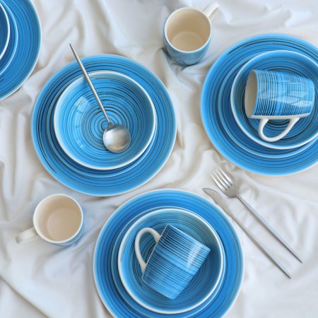 Elrington ceramic dishes. Sea evening ", 16 items-1