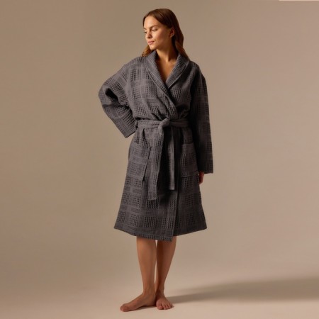 Welfare Women's bathrobe SL Home: Chess "Grig Sandre", size M, 100% cotton, 340 g/m2-2