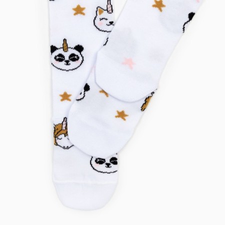 Pantyhose children's kaftan "animals", 92-98 cm, white-3