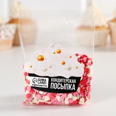 Sprinking soft "heart": red, white, pink, 50 g.-6