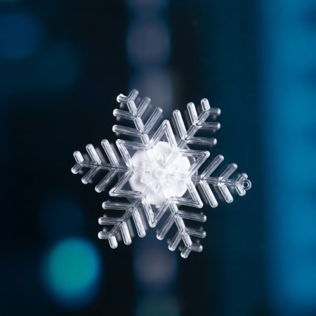 LED toy on Velcro "Snowflake" 11 cm, batteries Lr44x3, glow of multi-4