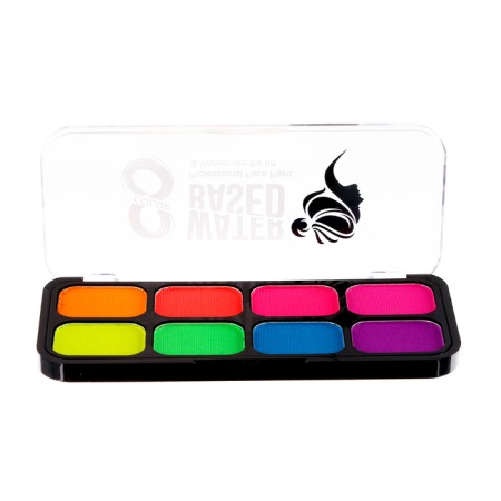 Professional aquagim for the face and body, 8 neon colors, brush-2