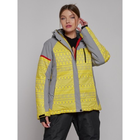 Ski jacket female winter, size 50, yellow color-2