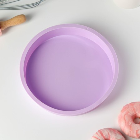 Baking uniform “Circle”, silicone, 22 × 3 cm, internal d = 20 cm, lilac color-2