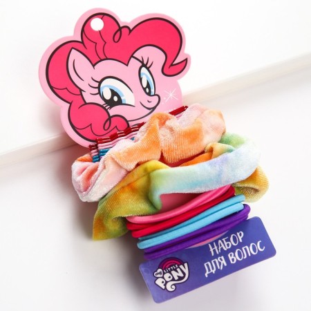 A set of hair accessories, invisibility 8 pcs, elastic bands 10 pcs, "Pink Pie", My Little Pony-3
