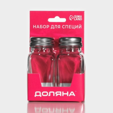 Набор для специй из стекла Доляна «Стандарт», 2 предмета: солонка, перечница 100 мл-6