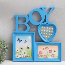 Photo frame plastic in 3 photos 10x10 cm, 10x15 cm, 13x18 cm 