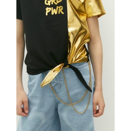 T -shirt Children's Amarobaby Gloss, height 128 cm, black/gold color-6