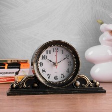 Часы настенные, интерьерные "Милица", бесшумные, d-9.5 см, корпус чёрный с золотом