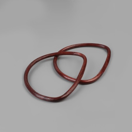Handles for a bag, 2 pcs, bamboo, 17 × 13/15.5 × 11.5 cm, dark brown color-1