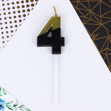 Candle for the cake, number "4", 12 x 3.5 cm.-2