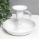 Summary Metal for 1 candle with the handle "bend" white 9x10.5x10.5 cm