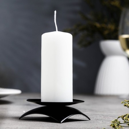 Clouver "Quarter H" Metal for 1 candle, 9.5x3 cm, black