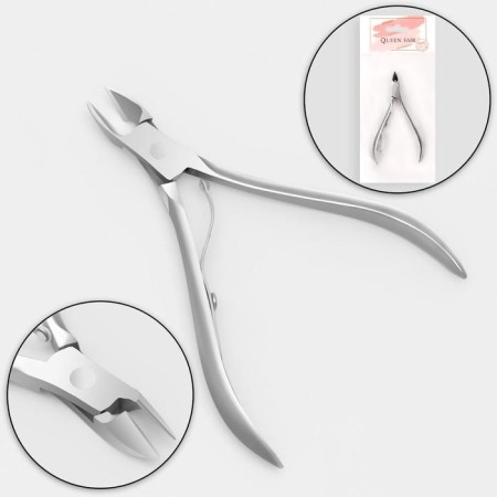 Manicure nippers for cuticle, 9.5 cm, blade length - 9 mm, silver color-2