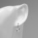 Earrings with rhinestones "Magic" hearts, white color in silver
