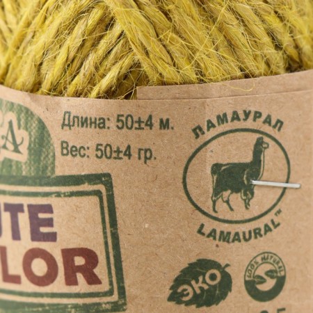 Yarn "Golden Jute fiber" 100% jute 50m/50g set 2pcs (yellow)-4