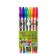 A set of gel pens, 6 colors, metallic, a body with a pattern, in a blister on a button