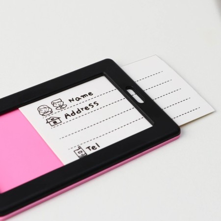 Tag on a rubber suitcase "Life is ABOUT Adventure", pink-4